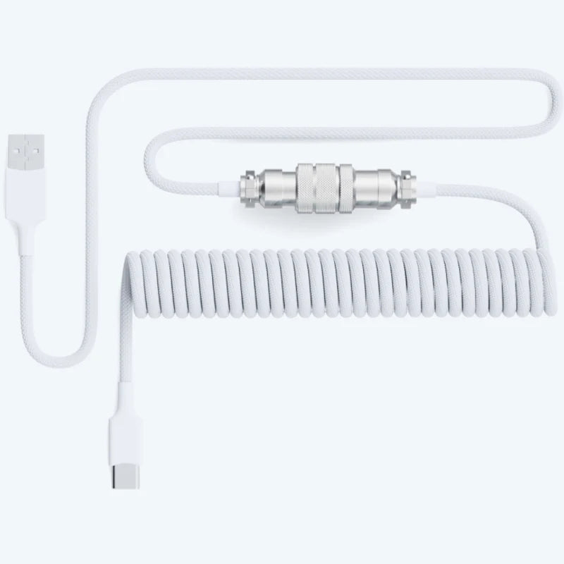 Premium Coiled Aviator Cable (USB-C) - White
